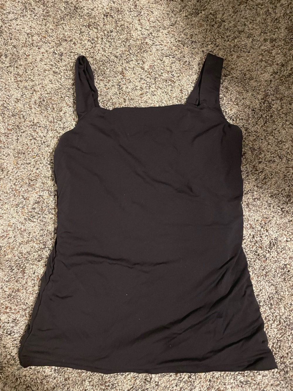 Black Square-Neck Tank Top - Unbranded